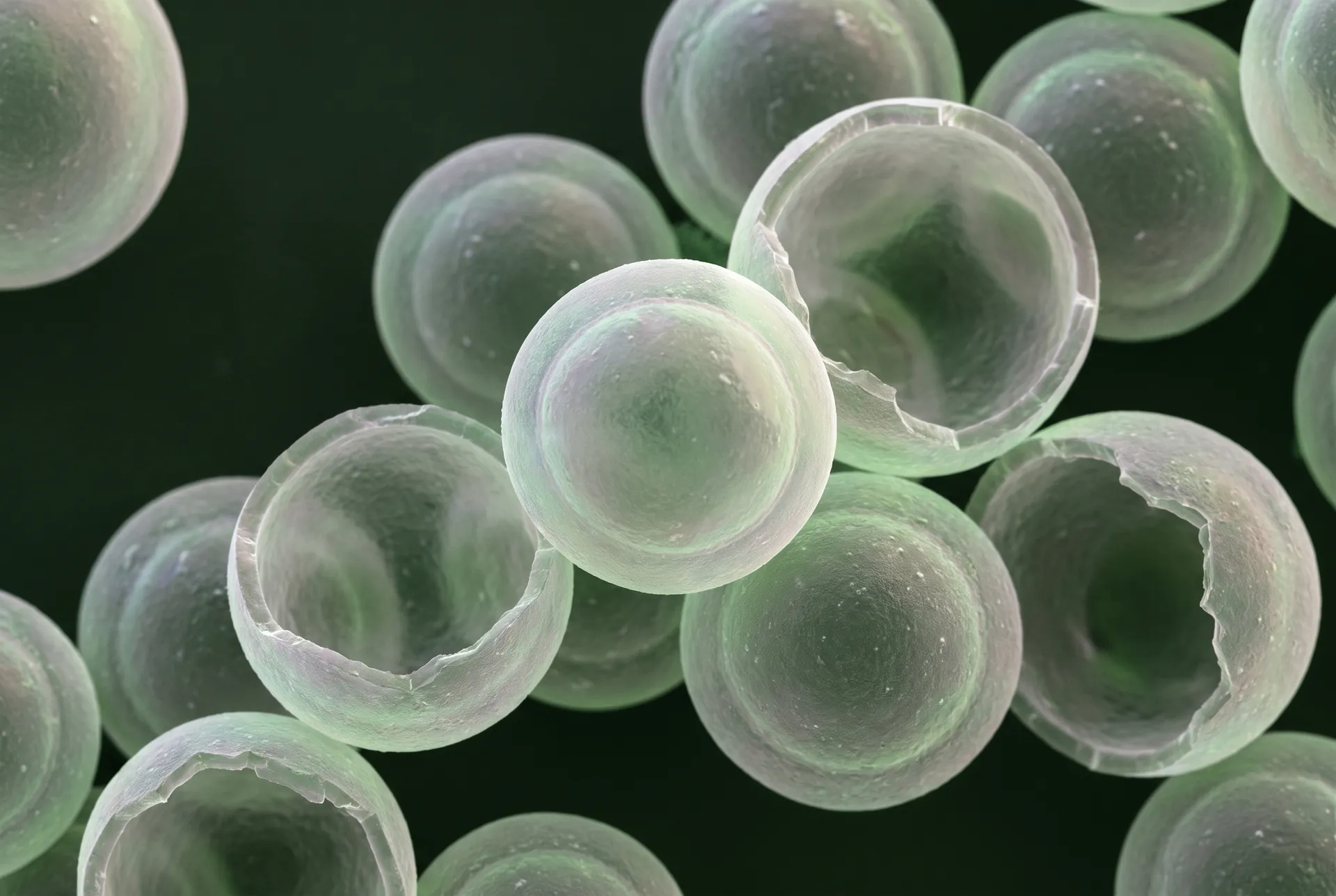 Macro view of hollow cenosphere microspheres recovered from power-plant fly ash